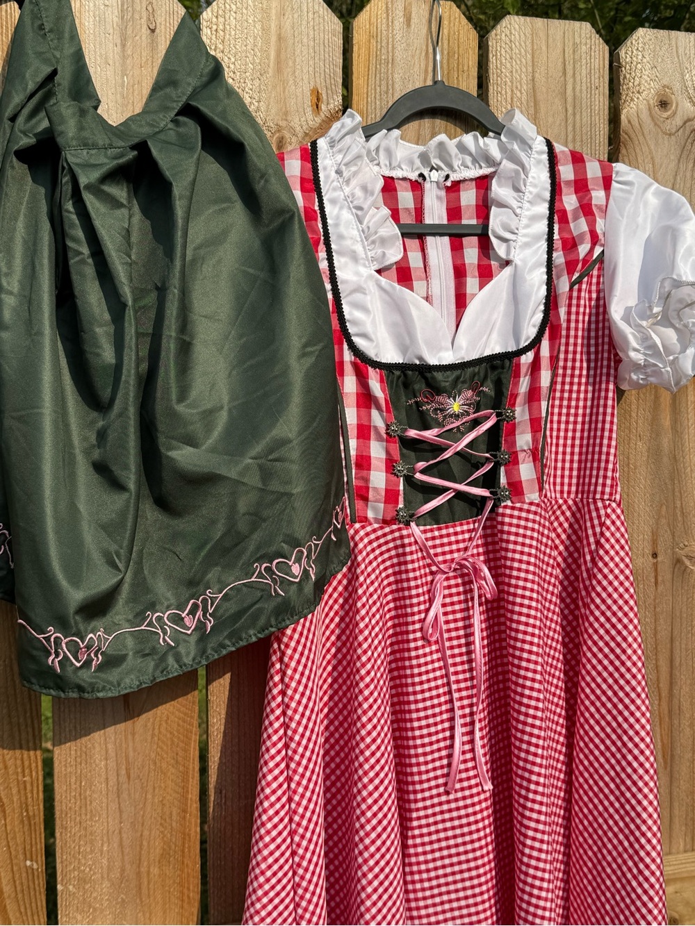 Oktoberfest German Dirndl Dress Large Womenβs Costume with Apron